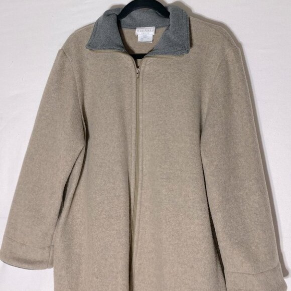 Vintage Kayanna Lingerie Beige Maxi Lgth Front Zip Fleece MockNeck Housecoat S - Picture 14 of 15